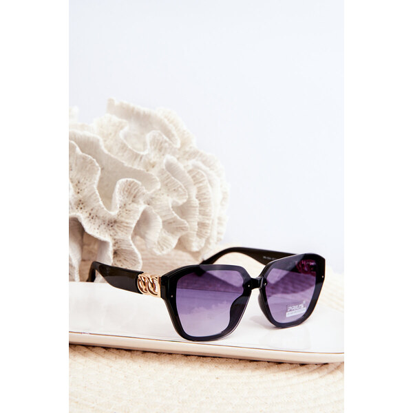 Kesi Dámske slnečné okuliare so zlatými detailmi UV400 čierne 58208590