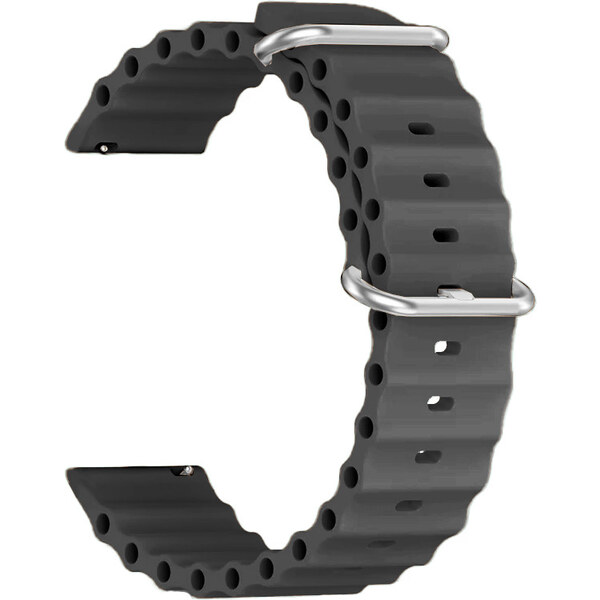 Madvell Silikónový remienok Makaron tmavo sivý 22mm 58210939