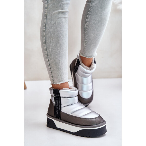 Low snow boots on thick sole D.Franklin Silver 59906147