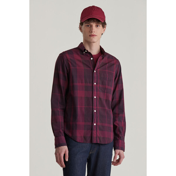 KOŠEĽA GANT REG GMNT DYED CHECK SHIRT RICH WINE 58225151