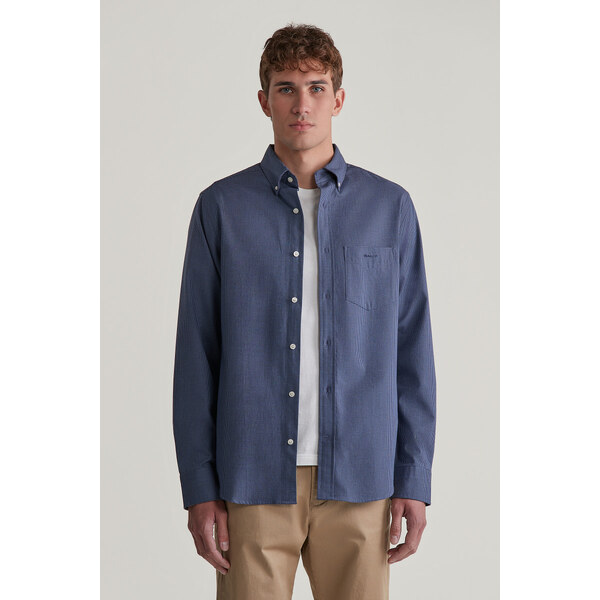 KOŠEĽA GANT REG HOUNDSTOOTH WOOL FLANNEL SHIRT EVENING BLUE 58225154