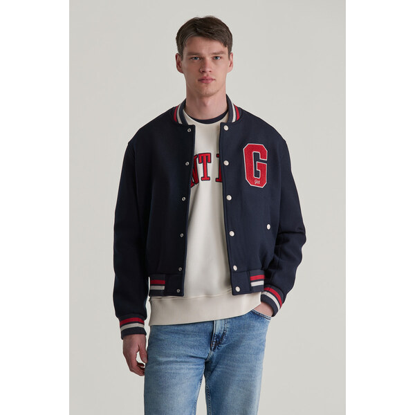 BUNDA GANT WOOL MIX VARSITY JACKET EVENING BLUE 58225182