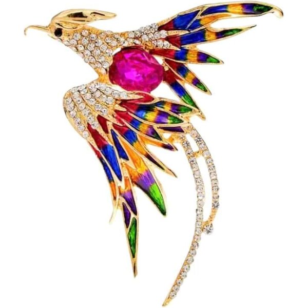 Glory Brošňa Bájny fénix farebný s krištáľmi 2135 58235848