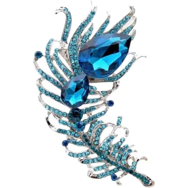 Glory Brošňa Modré pierko s krištáľmi 2137 58235850