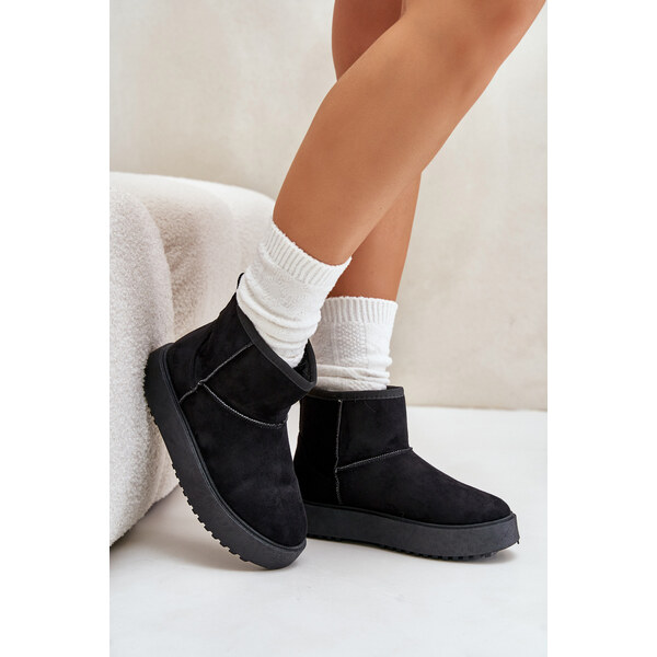 EVENTO Womens platform snow boots made of eco suede black Atteria 60161095