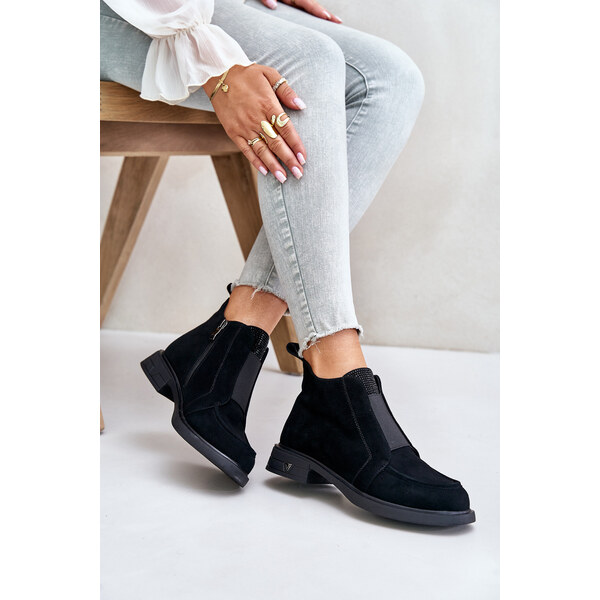 S. BARSKI Suede low ankle boots on a flat heel insulated with D&A 59905831