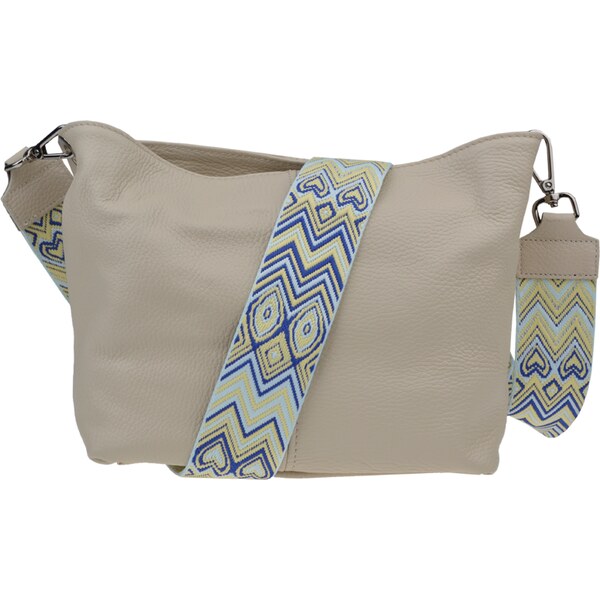 Béžová kožená talianska crossbody kabelka Batilda Beige Crema s 58251225