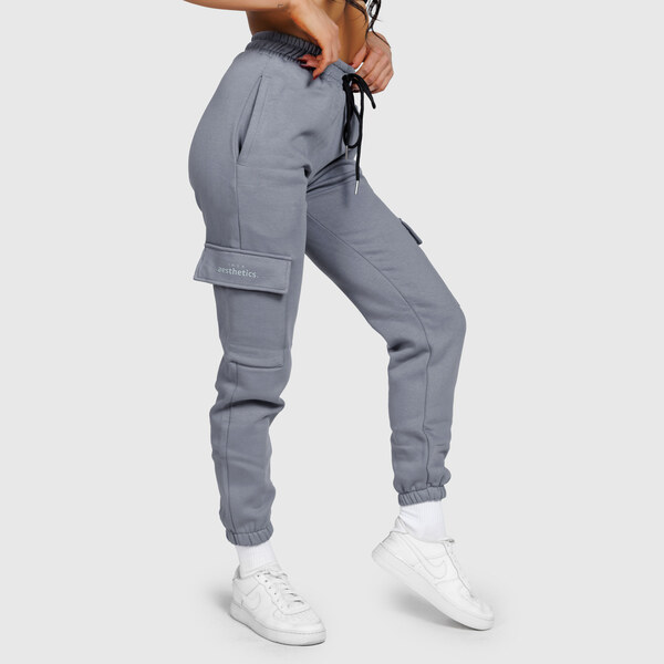 Dámske tepláky Iron Aesthetics Cargo, sivé 58251235