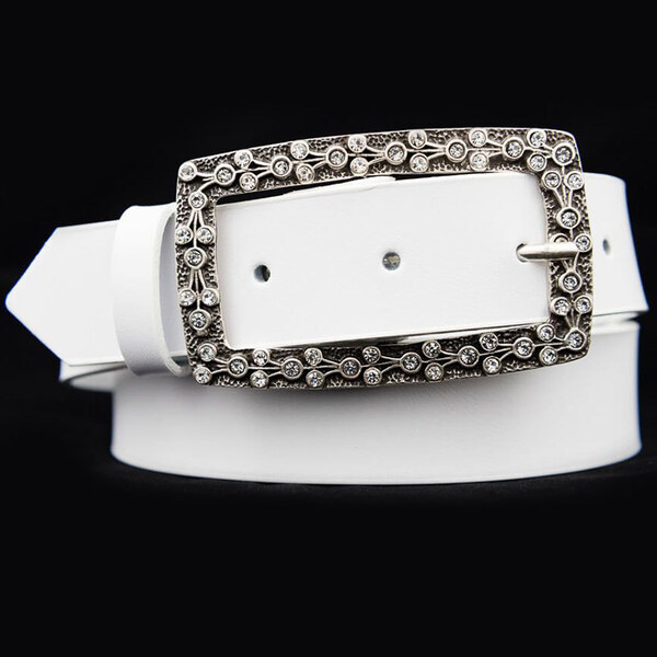 Dámsky kožený opasok biely (KDP73) 58253302