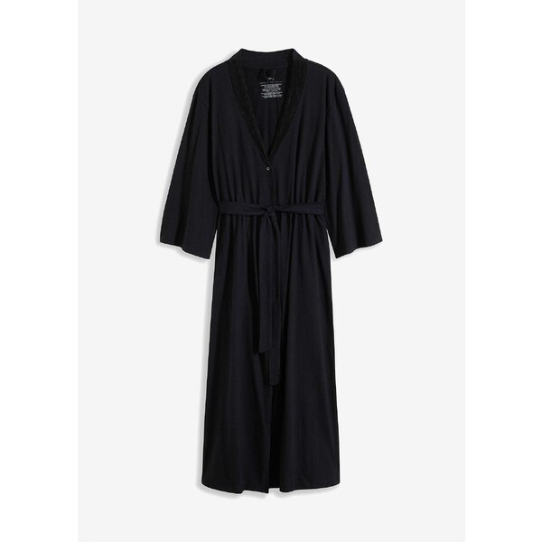 bonprix Župan z mäkkého bavlneného džerseju, farba čierna 58256131