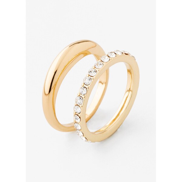 bonprix Prsteň so sklenenými krištáľovými kamienkami (2 ks v balení), 58256269