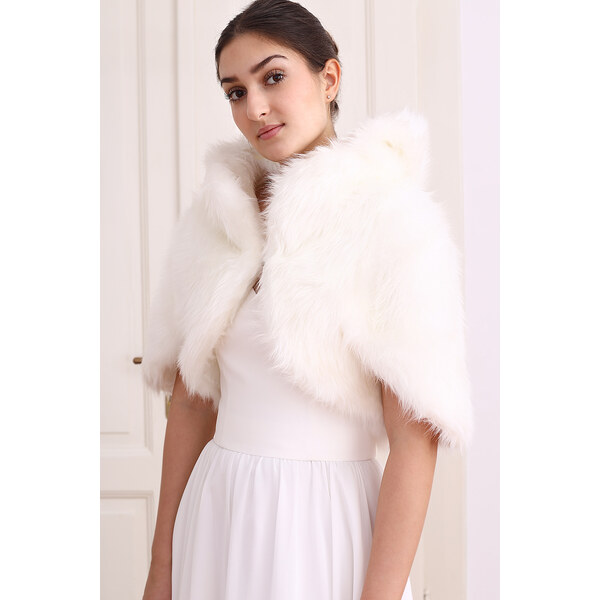 Glara Teplý kožúšok s kapucňou na zimné spoločenské akcie 58321315