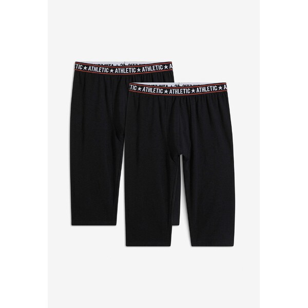 bonprix Dlhé spodky, 3/4 dĺžka s bavlnou (2 ks), farba čierna 58271626