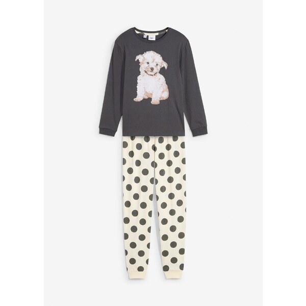 bonprix Pyžamo s bio bavlnou (2-dielne), farba šedá 58271643