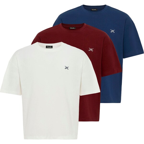 Cool Hill Tričko tmavomodrá / bordová / biela / šedobiela 60440189