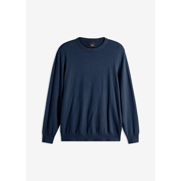 bonprix Pulóver, jemne pletený, z mäkkého mixu bavlny, farba modrá 58272173