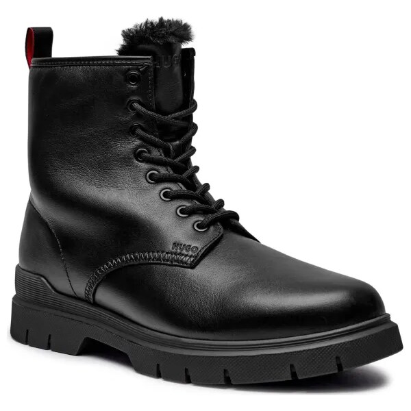 HUGO Kožené vysoké topánky RYAN 58292708