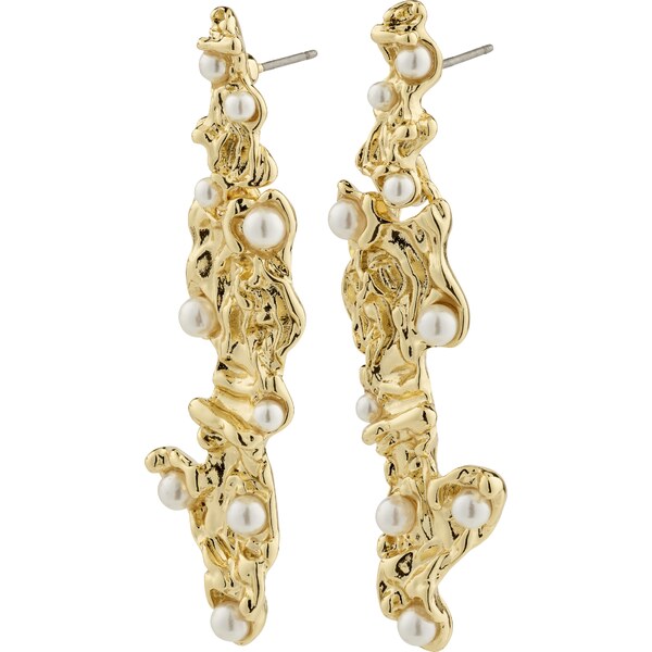 Pilgrim Náušnice Jude zlatá / perlovo biela 58275928