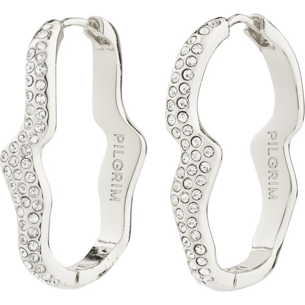 Pilgrim Náušnice Connect strieborná / priehľadná 58275951