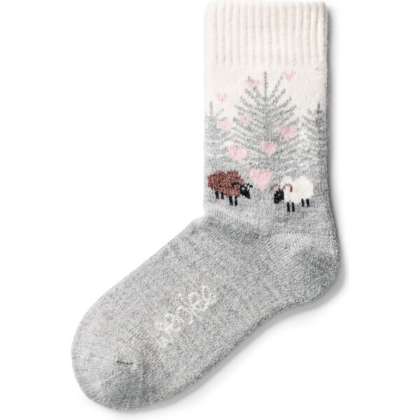 Vlnka Ponožky s ovčou vlnou Merino láska šedá 58396982