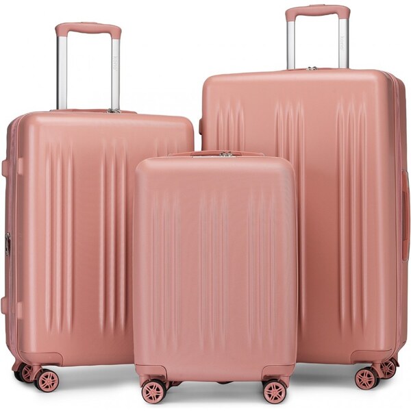 KONO Set kufrov - s prúžkami, rozšíriteľný o 20%, telový 58278379