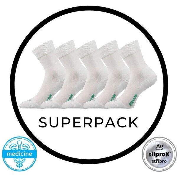 ZEUS SUPERPACK 5párů zdravotné antibakteriálne ponožky VoXX Biela 35 58165888
