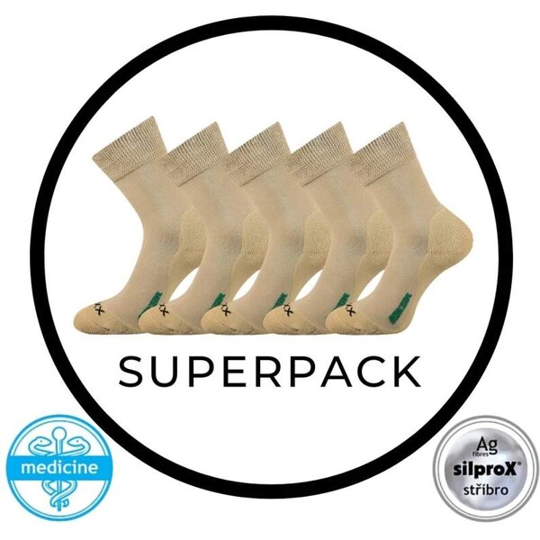 ZEUS SUPERPACK 5párů zdravotné antibakteriálne ponožky VoXX Běžová 35 58165889