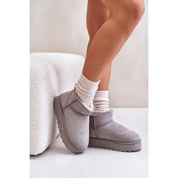 Boto Womens snow boots on a platform lined with fur gray Xamella 58357255