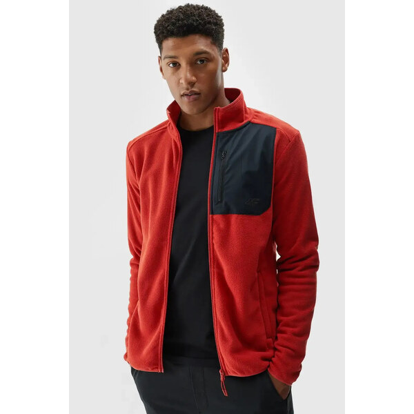 Pánsky Polar S Golierom Regular 4F Oranžový 4FWAW24TFL 60729086