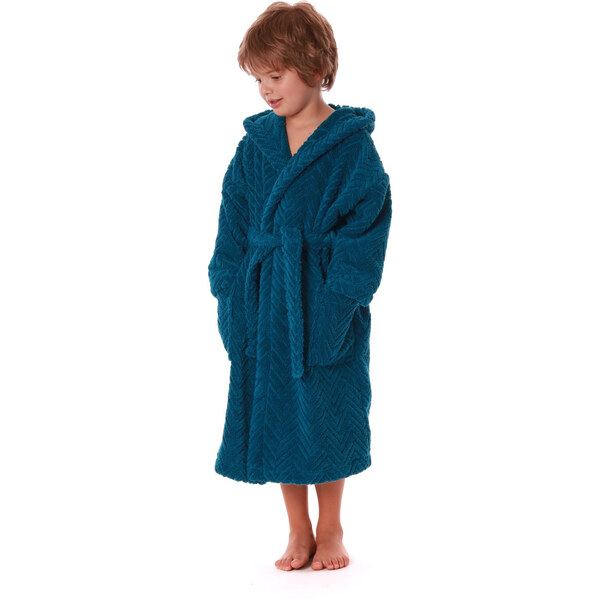 Detský župan Athena s kapucňou 3116 petrol - Vestis 63802010