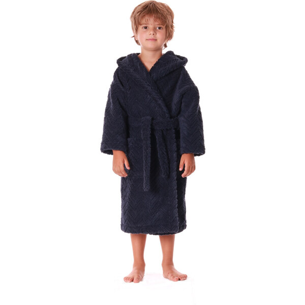 Detský župan Athena s kapucňou 9116 tmavomodrý - Vestis 63802007