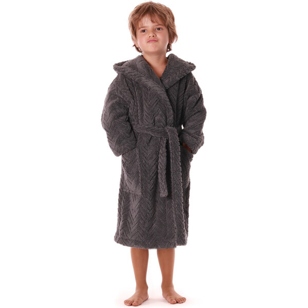 Detský župan Athena s kapucňou 9116 antracit - Vestis 63802008