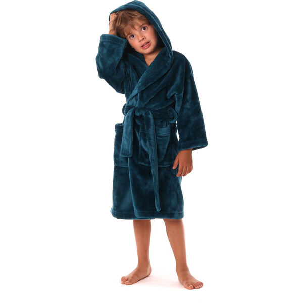 Detský župan Siena s kapucňou 9156 petrol - Vestis 61297780