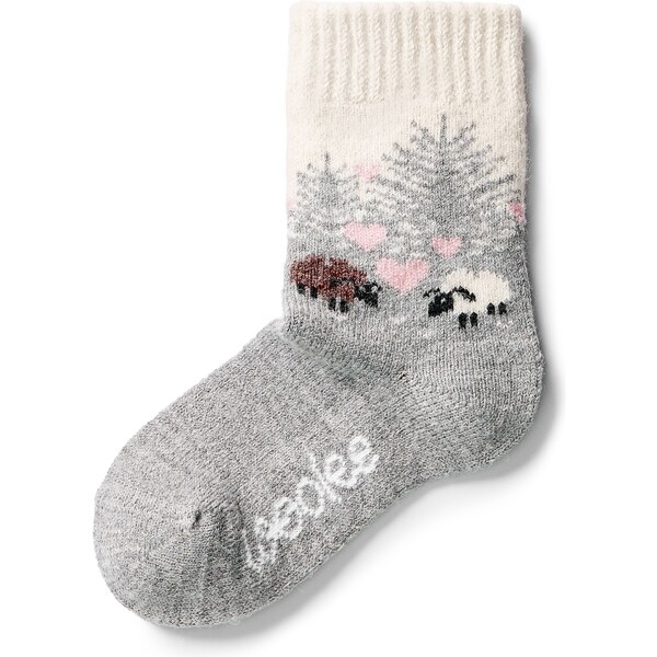Vlnka Detské ponožky s ovčou vlnou Merino láska šedá veľkost deti 25 58396994