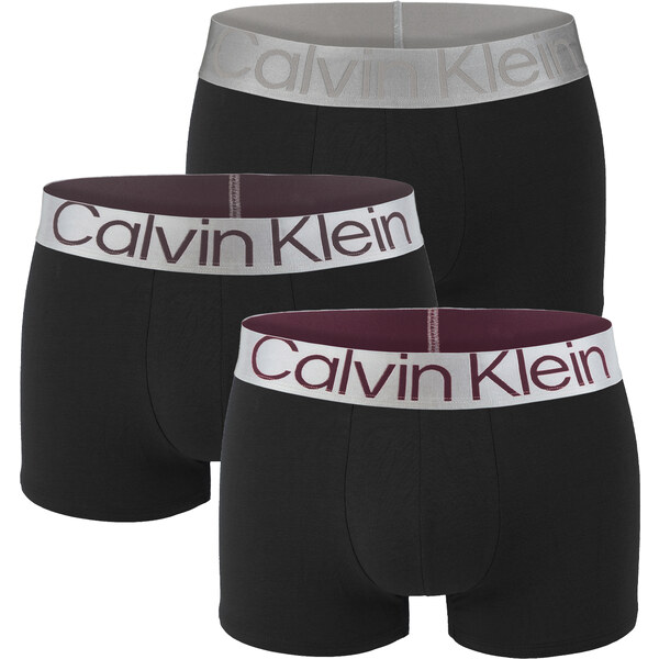 CALVIN KLEIN - boxerky 3PACK steel cotton black with rock ride & 58292149