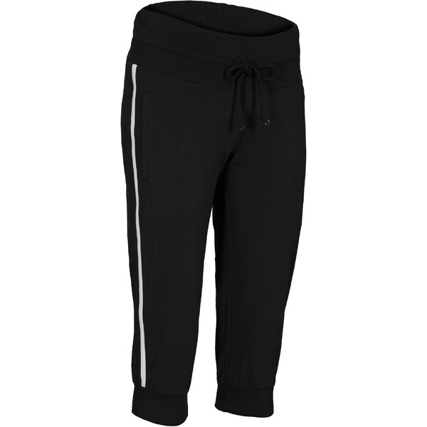 bonprix Športové capri nohavice z bavlny, farba čierna 44879162