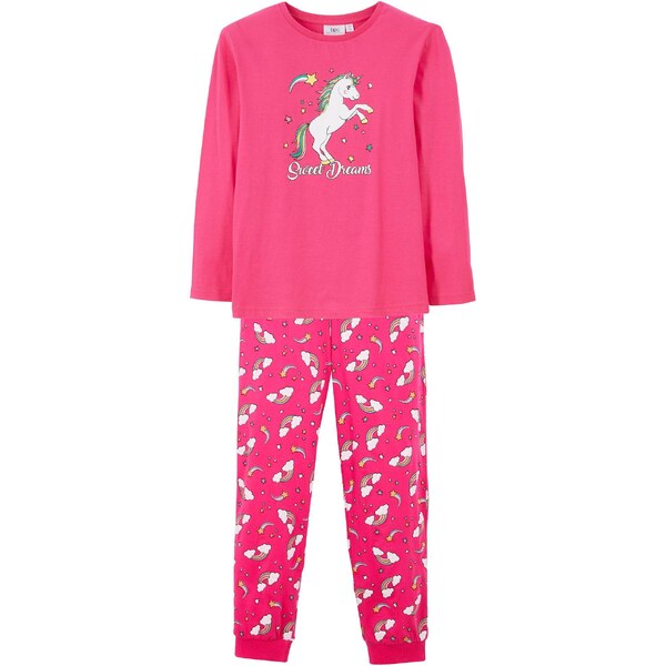 bonprix Pyžamo (2-dielne) z čistej bio bavlny, farba ružová 45137654