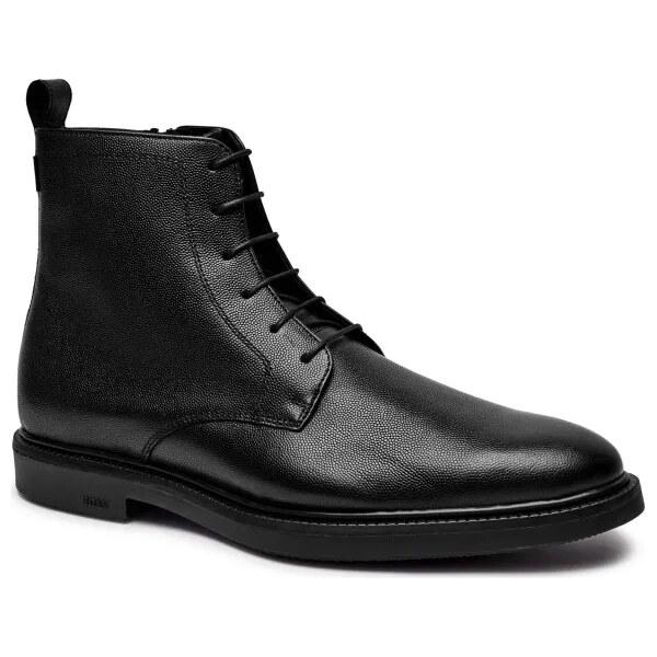 BOSS BLACK Kožené vysoké topánky Larry_Halb_grpr | z Gore-texem 58292641