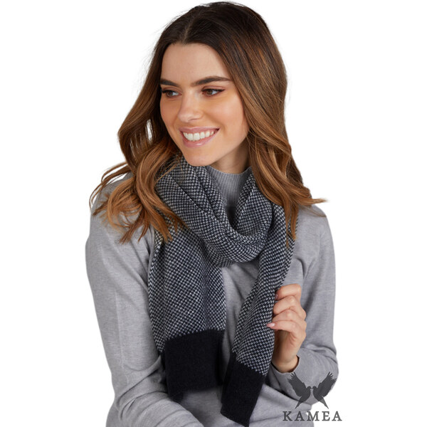 Kamea Čierny elegantný dámsky šál na zimu Basilia, Farba čierna 58294514