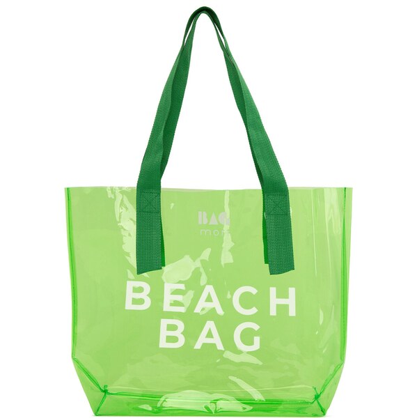 Bagmori Plážová taška zelená / biela 58302243