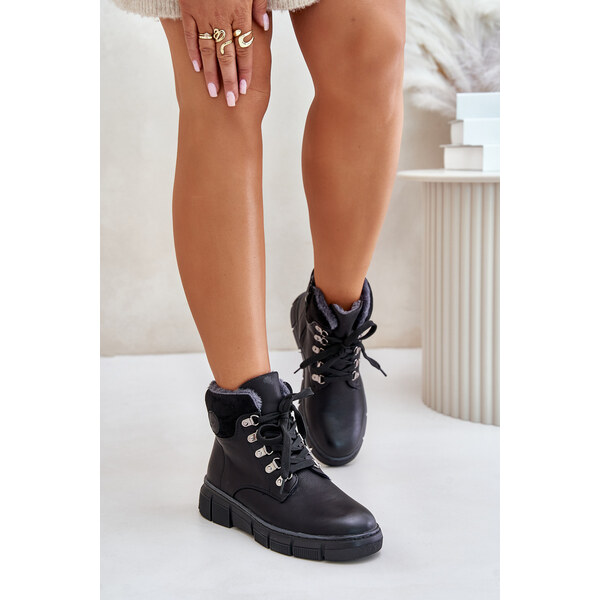 Boto Womens insulated ankle boots with zip trapperky black Mevanisa 59905853