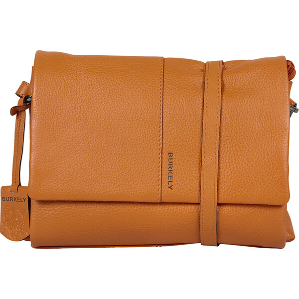 Dámska crossbody kožená kabelka Burkely Triona - oranžová 58297846