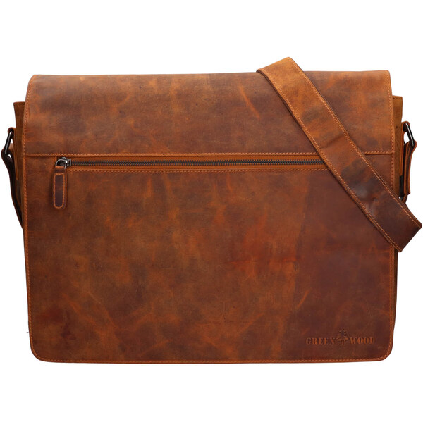 Pánska kožená taška cez rameno Greenwood Martin - svetlo hnedá 58298132