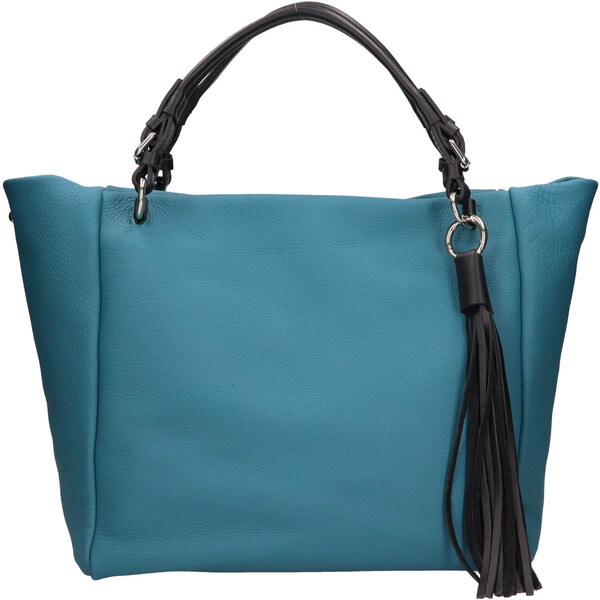 Dámska kožená kabelka The Trend Rikka - modro-zelená 58298056