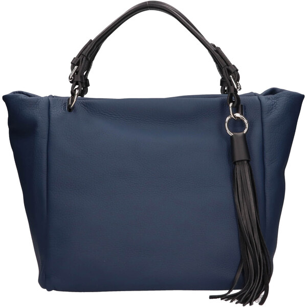 Dámska kožená kabelka The Trend Rikka - tmavo modrá 58298060
