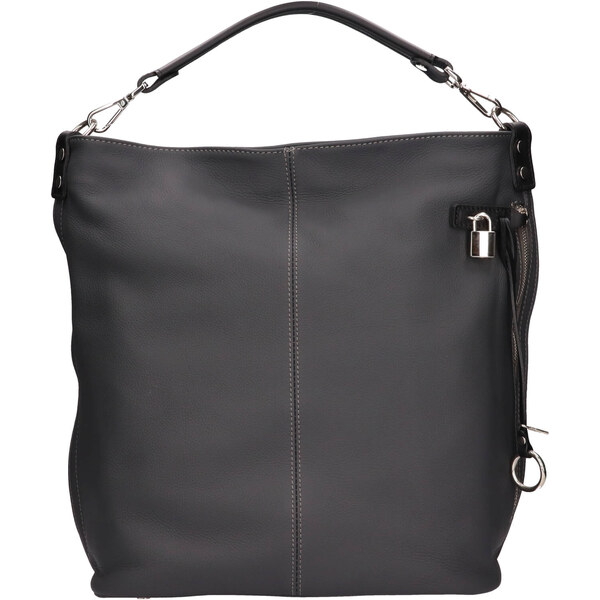 Dámska kožená kabelka The Trend Lotta - tmavo šedá 58298063