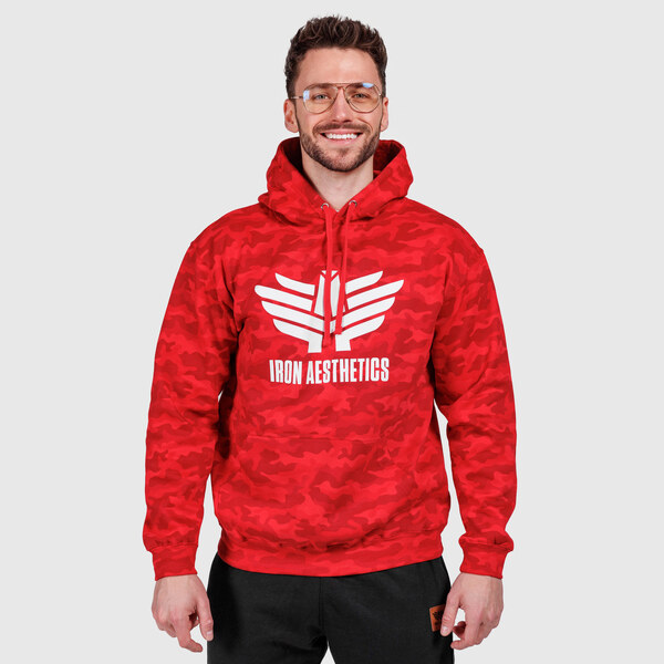 Pánska mikina Iron Aesthetics Camo, červená 58298800