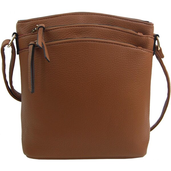 INT. COMPANY Hnedá dámska crossbody kabelka so zlatými doplnkami 58303402