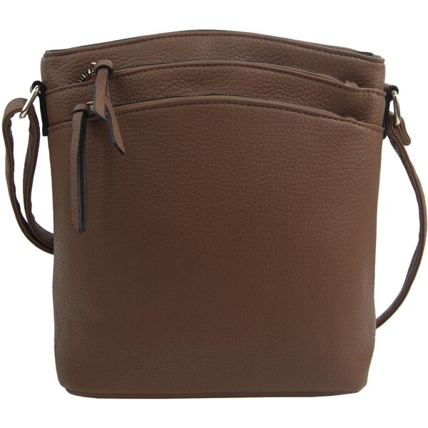 INT. COMPANY Prírodne hnedá dámska crossbody kabelka so zlatými 58303403