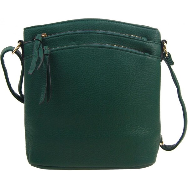 INT. COMPANY Zelená dámska crossbody kabelka so zlatými doplnkami 58303405